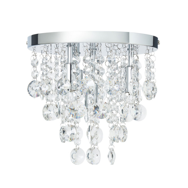 Montego 4 Light Crystal Effect Semi Flush Ceiling Light - Chrome - image 1