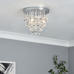 Montego 4 Light Crystal Effect Semi Flush Ceiling Light - Chrome - thumbnail 5