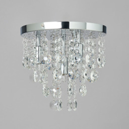 Montego 4 Light Crystal Effect Semi Flush Ceiling Light - Chrome - thumbnail 3