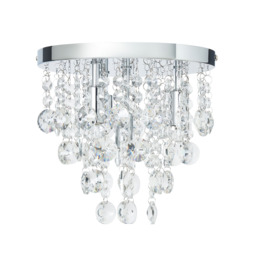 Montego 4 Light Crystal Effect Semi Flush Ceiling Light - Chrome