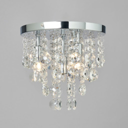 Montego 4 Light Crystal Effect Semi Flush Ceiling Light - Chrome - thumbnail 2