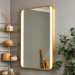 Aiga LED Bathroom Mirror with Motion Sensor and Demist - Satin Brass - thumbnail 7