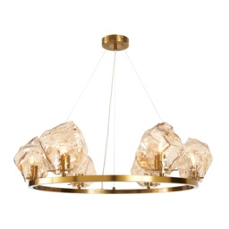 Visconte Portici 6 Light Ceiling Pendant with Champagne Glass Shades - Brass - thumbnail 1