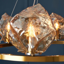 Visconte Portici 6 Light Ceiling Pendant with Champagne Glass Shades - Brass - thumbnail 8