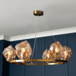 Visconte Portici 6 Light Ceiling Pendant with Champagne Glass Shades - Brass - thumbnail 6