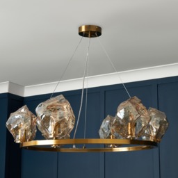 Visconte Portici 6 Light Ceiling Pendant with Champagne Glass Shades - Brass - thumbnail 7