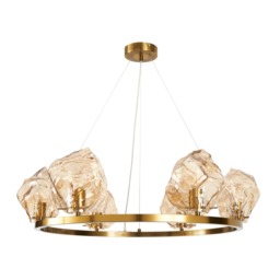 Visconte Portici 6 Light Ceiling Pendant with Champagne Glass Shades - Brass - thumbnail 9