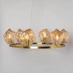 Visconte Portici 6 Light Ceiling Pendant with Champagne Glass Shades - Brass - thumbnail 2