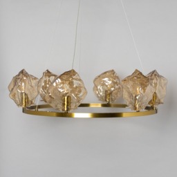Visconte Portici 6 Light Ceiling Pendant with Champagne Glass Shades - Brass - thumbnail 3