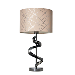 Spiral Table Lamp with Mocha and Silver Shade - Black - thumbnail 5
