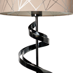 Spiral Table Lamp with Mocha and Silver Shade - Black - thumbnail 6