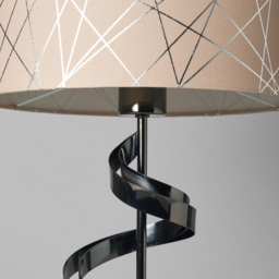 Spiral Table Lamp with Mocha and Silver Shade - Black - thumbnail 4