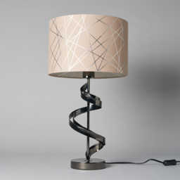 Spiral Table Lamp with Mocha and Silver Shade - Black - thumbnail 3