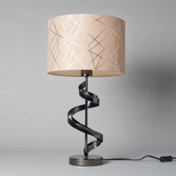 Spiral Table Lamp with Mocha and Silver Shade - Black - thumbnail 2