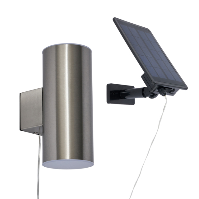 Bao Outdoor Solar LED Up and Down Wall Light - Stainless Steel - image 1