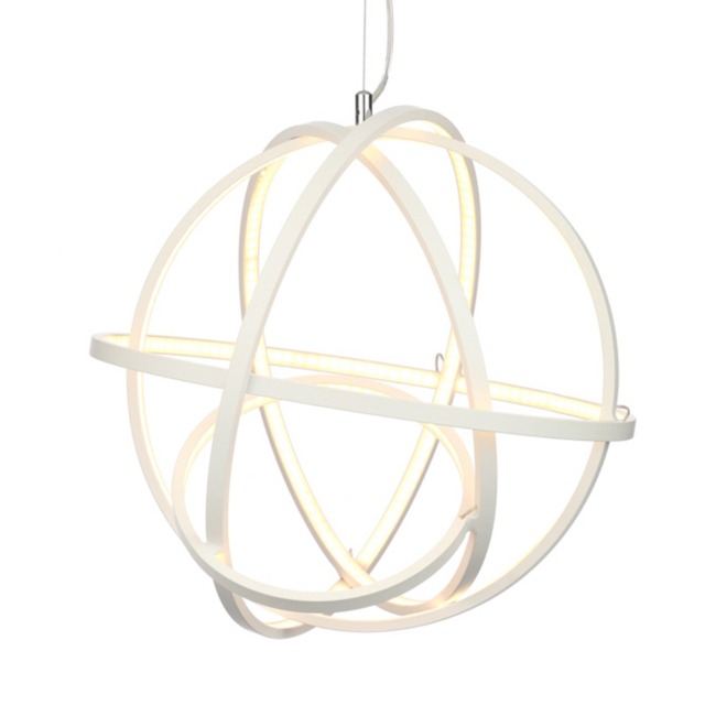 Spherical LED Geometric Frame Ceiling Pendant - White - image 1
