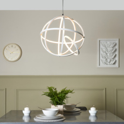 Spherical LED Geometric Frame Ceiling Pendant - White - thumbnail 6