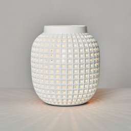 Kerry Pierced Ceramic Table Lamp - White - thumbnail 2