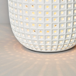 Kerry Pierced Ceramic Table Lamp - White - thumbnail 4