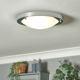 Mari Large Flush Bathroom Ceiling Light - Chrome - thumbnail 5