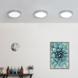 Mari Large Flush Bathroom Ceiling Light - Chrome - thumbnail 6