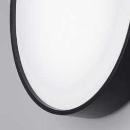 Newton 27cm Outdoor LED Round Flush Wall Light - Black - thumbnail 4