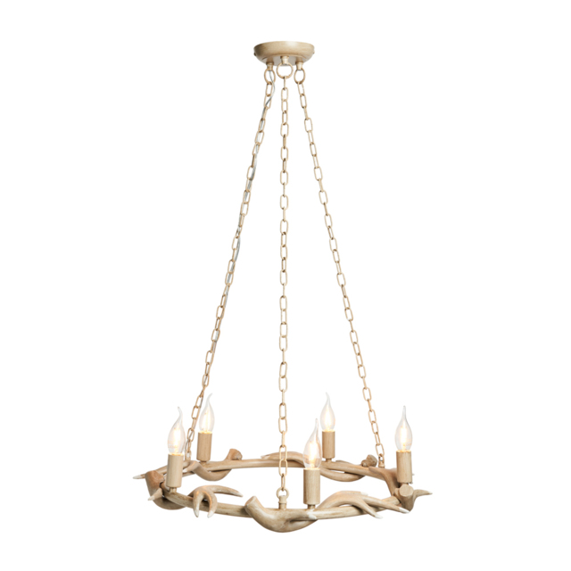 Rein 5 Light Antler Cartwheel Chandelier - Natural - image 1