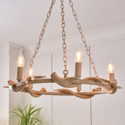 Rein 5 Light Antler Cartwheel Chandelier - Natural - thumbnail 8