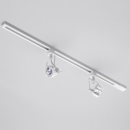 1 metre Track Light Kit with 2 Greenwich Heads and LED Bulbs - White - thumbnail 3