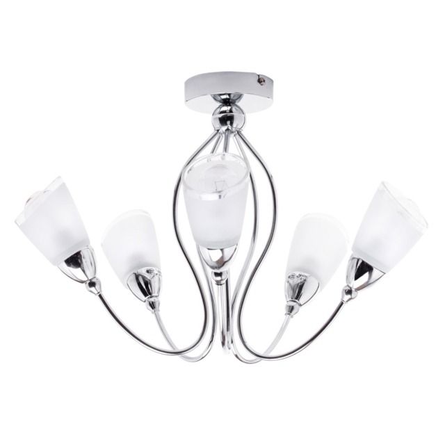 Ibru 5 Light Semi Flush Ceiling Light - Chrome - image 1