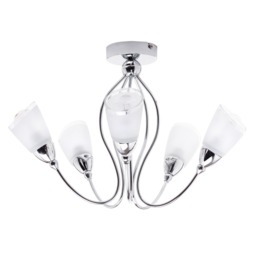 Ibru 5 Light Semi Flush Ceiling Light - Chrome