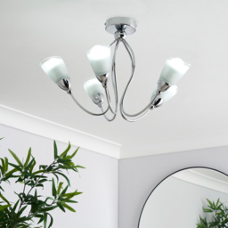 Ibru 5 Light Semi Flush Ceiling Light - Chrome - thumbnail 5