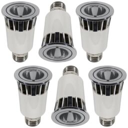 6 Pack of 5 Watt LED E27 Edison Screw Spotlight Light Bulb - White - thumbnail 1