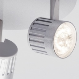 Travis Die Cast Ribbed LED Triple Spotlight Plate - Silver - thumbnail 4