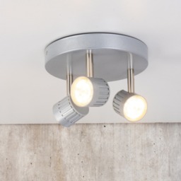 Travis Die Cast Ribbed LED Triple Spotlight Plate - Silver - thumbnail 5