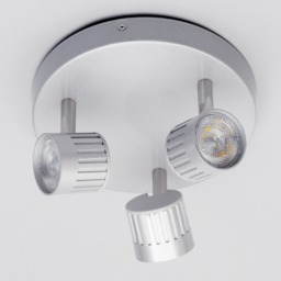 Travis Die Cast Ribbed LED Triple Spotlight Plate - Silver - thumbnail 3