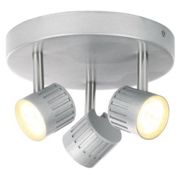 Travis Die Cast Ribbed LED Triple Spotlight Plate - Silver