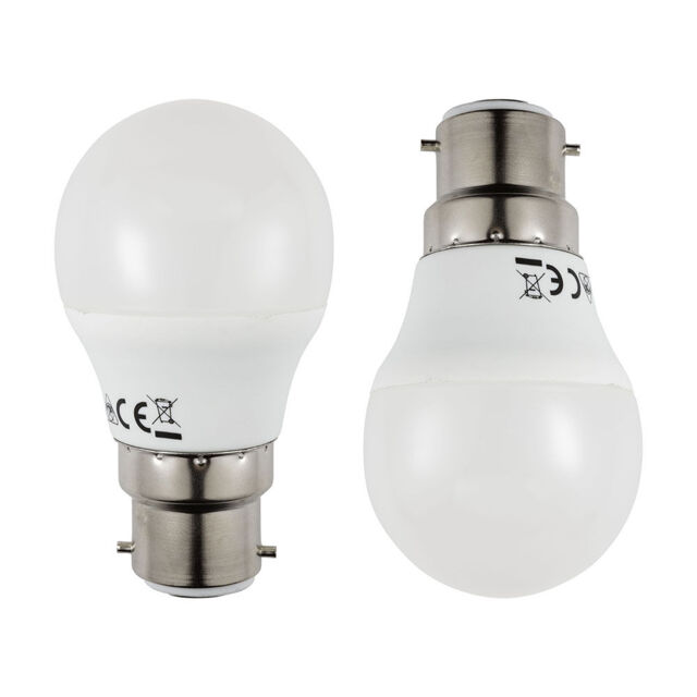 2 Pack of 5.2 Watt LED B22 Bayonet Cap Golf Ball Light Bulb - Cool White - image 1