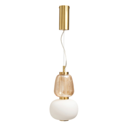 Visconte Edvin Glass Ceiling Pendant - Satin Brass - thumbnail 6