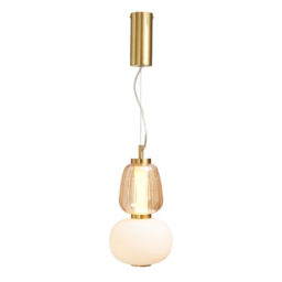 Visconte Edvin Glass Ceiling Pendant - Satin Brass - thumbnail 1