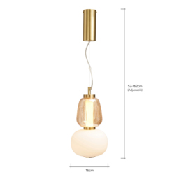 Visconte Edvin Glass Ceiling Pendant - Satin Brass - thumbnail 8