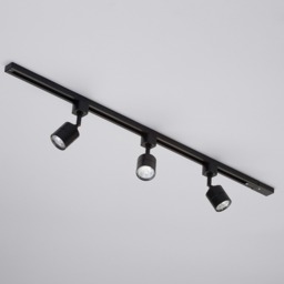 1m Track Light Kit with 3 Soho Heads and LED Bulbs - Black - thumbnail 4