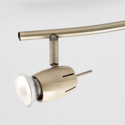 Frank 4 Light Wavy Ceiling Spotlight Bar with Free LED's - Antique Brass - thumbnail 4