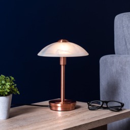 Alabaster Shade Touch Table Lamp - Antique Copper - thumbnail 6