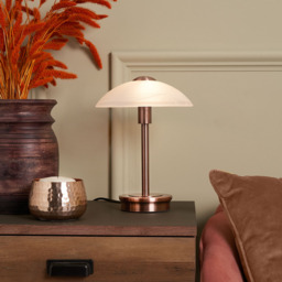 Alabaster Shade Touch Table Lamp - Antique Copper - thumbnail 5