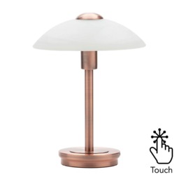Alabaster Shade Touch Table Lamp - Antique Copper