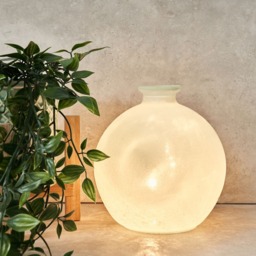 Small Globe Frosted Glass Vase Table Lamp - White - thumbnail 5