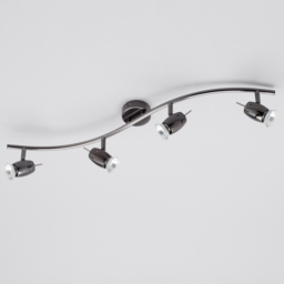 Frank 4 Light Wavy Ceiling Spotlight Bar with Free LED's - Black Nickel - thumbnail 3