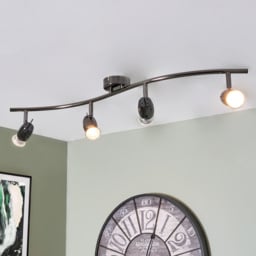 Frank 4 Light Wavy Ceiling Spotlight Bar with Free LED's - Black Nickel - thumbnail 5