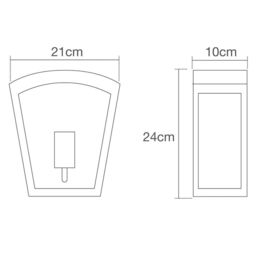 Hamble Outdoor Lantern Curved Wall Light - Stainless Steel - thumbnail 6